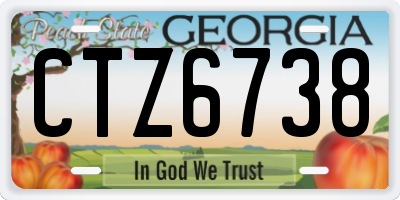 GA license plate CTZ6738