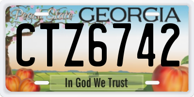 GA license plate CTZ6742