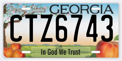 GA license plate CTZ6743