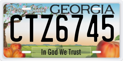 GA license plate CTZ6745