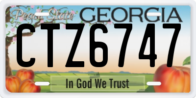 GA license plate CTZ6747