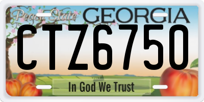 GA license plate CTZ6750