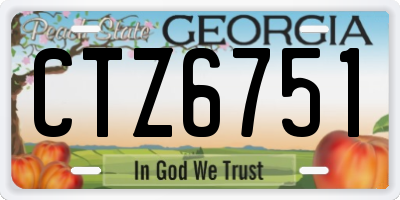GA license plate CTZ6751