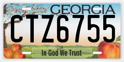 GA license plate CTZ6755