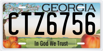 GA license plate CTZ6756