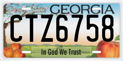 GA license plate CTZ6758