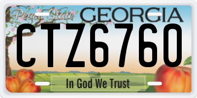 GA license plate CTZ6760
