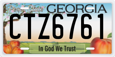 GA license plate CTZ6761