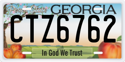 GA license plate CTZ6762