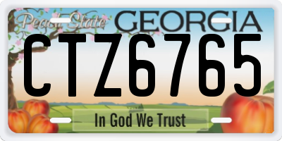 GA license plate CTZ6765