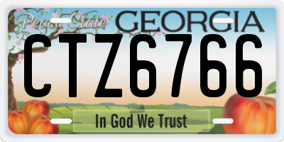 GA license plate CTZ6766