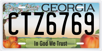 GA license plate CTZ6769