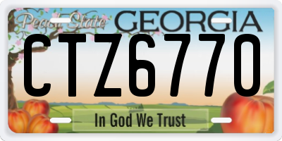 GA license plate CTZ6770