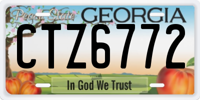 GA license plate CTZ6772
