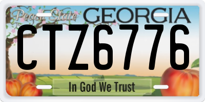 GA license plate CTZ6776