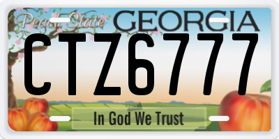 GA license plate CTZ6777