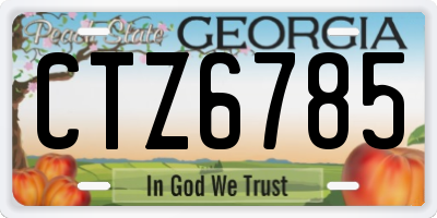 GA license plate CTZ6785