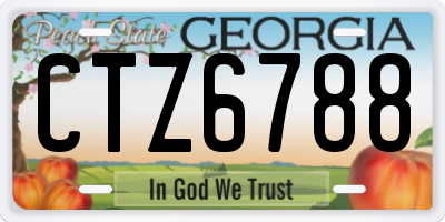 GA license plate CTZ6788