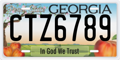 GA license plate CTZ6789