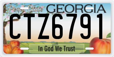 GA license plate CTZ6791