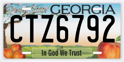 GA license plate CTZ6792