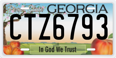 GA license plate CTZ6793