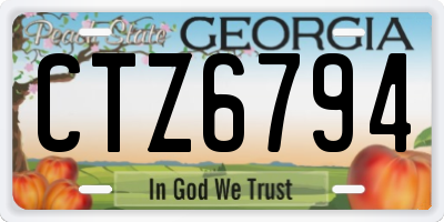 GA license plate CTZ6794