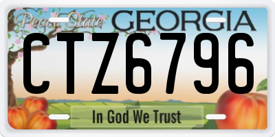 GA license plate CTZ6796
