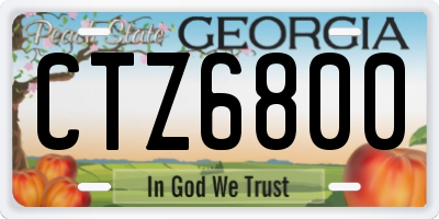 GA license plate CTZ6800
