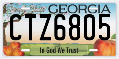 GA license plate CTZ6805