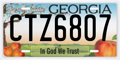 GA license plate CTZ6807