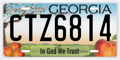 GA license plate CTZ6814
