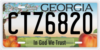GA license plate CTZ6820