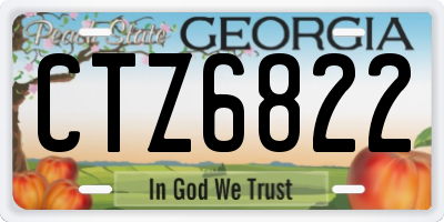 GA license plate CTZ6822