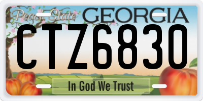 GA license plate CTZ6830