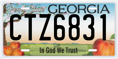 GA license plate CTZ6831