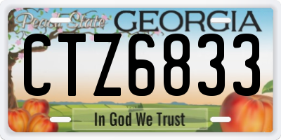 GA license plate CTZ6833