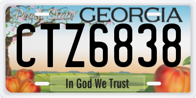 GA license plate CTZ6838