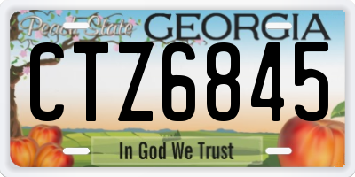 GA license plate CTZ6845
