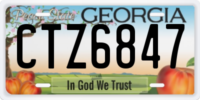 GA license plate CTZ6847