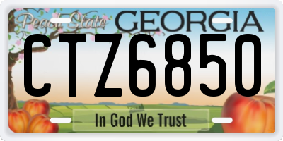 GA license plate CTZ6850