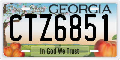 GA license plate CTZ6851