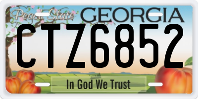 GA license plate CTZ6852