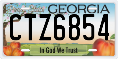 GA license plate CTZ6854