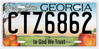 GA license plate CTZ6862