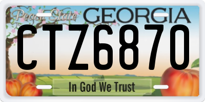 GA license plate CTZ6870