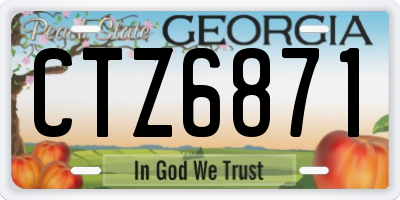 GA license plate CTZ6871