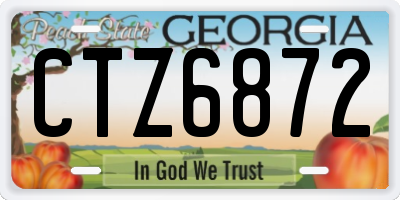 GA license plate CTZ6872
