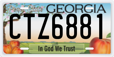 GA license plate CTZ6881