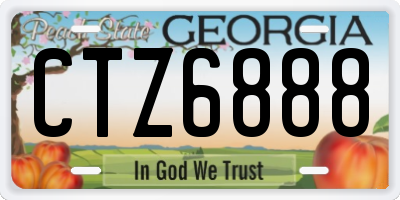 GA license plate CTZ6888